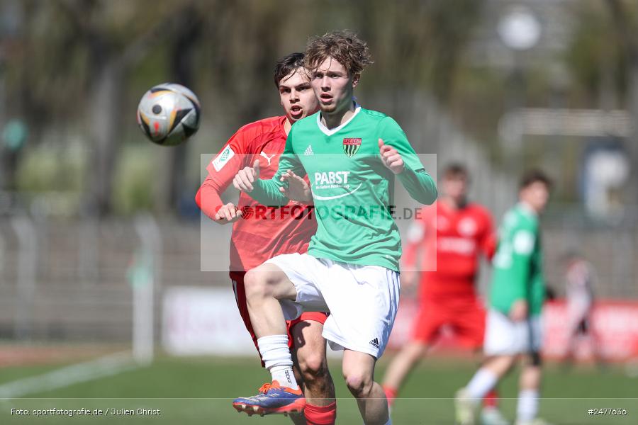 sport, action, Schweinfurt, Sachs Stadion, SV Rot-Weiss Walldorf, RWW, Hauptrunde Liga B Gruppe C, Fussball, FCS, DFB Nachwuchsliga, DFB, 9. Spieltag, 1. FC Schweinfurt 1905, 06.04.2025 - Bild-ID: 2477636