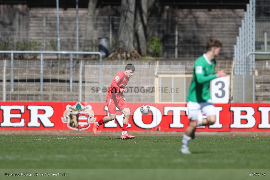 sport, action, Schweinfurt, Sachs Stadion, SV Rot-Weiss Walldorf, RWW, Hauptrunde Liga B Gruppe C, Fussball, FCS, DFB Nachwuchsliga, DFB, 9. Spieltag, 1. FC Schweinfurt 1905, 06.04.2025 - Bild-ID: 2477637