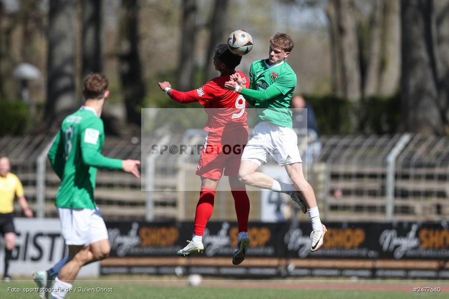 sport, action, Schweinfurt, Sachs Stadion, SV Rot-Weiss Walldorf, RWW, Hauptrunde Liga B Gruppe C, Fussball, FCS, DFB Nachwuchsliga, DFB, 9. Spieltag, 1. FC Schweinfurt 1905, 06.04.2025 - Bild-ID: 2477640