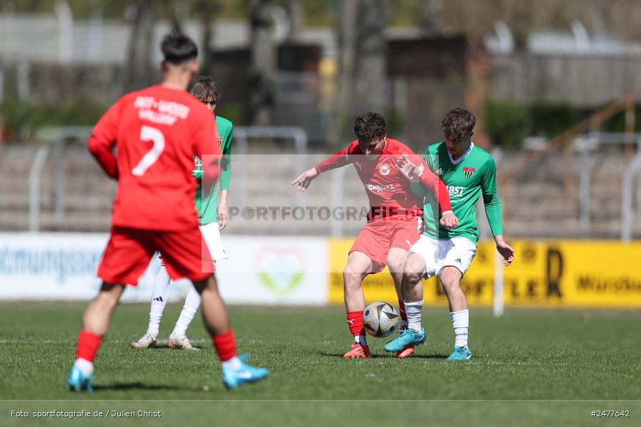 sport, action, Schweinfurt, Sachs Stadion, SV Rot-Weiss Walldorf, RWW, Hauptrunde Liga B Gruppe C, Fussball, FCS, DFB Nachwuchsliga, DFB, 9. Spieltag, 1. FC Schweinfurt 1905, 06.04.2025 - Bild-ID: 2477642