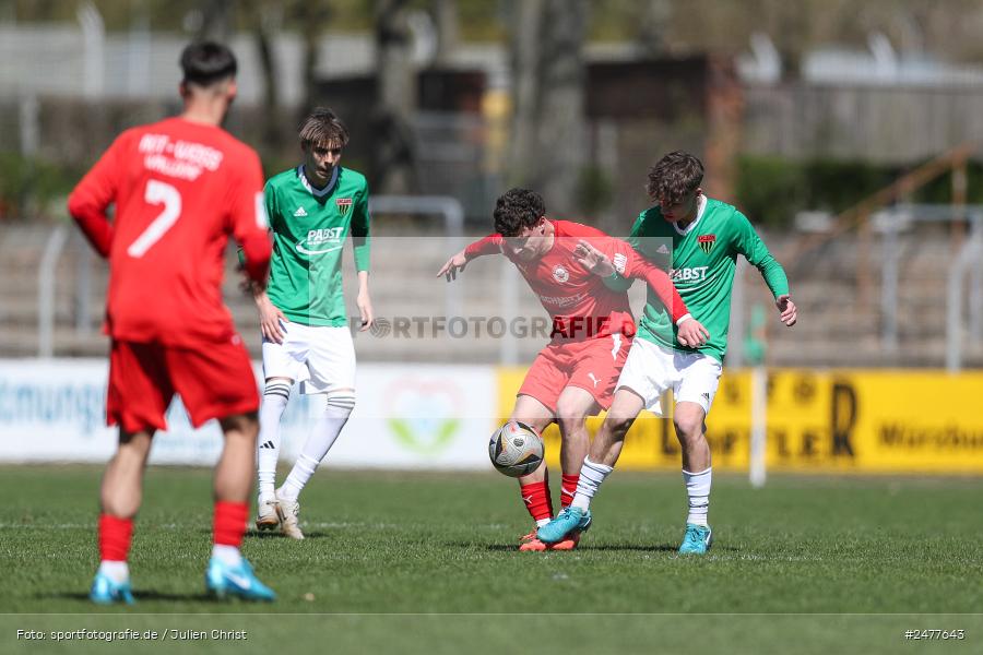 sport, action, Schweinfurt, Sachs Stadion, SV Rot-Weiss Walldorf, RWW, Hauptrunde Liga B Gruppe C, Fussball, FCS, DFB Nachwuchsliga, DFB, 9. Spieltag, 1. FC Schweinfurt 1905, 06.04.2025 - Bild-ID: 2477643