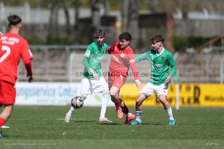 sport, action, Schweinfurt, Sachs Stadion, SV Rot-Weiss Walldorf, RWW, Hauptrunde Liga B Gruppe C, Fussball, FCS, DFB Nachwuchsliga, DFB, 9. Spieltag, 1. FC Schweinfurt 1905, 06.04.2025 - Bild-ID: 2477645