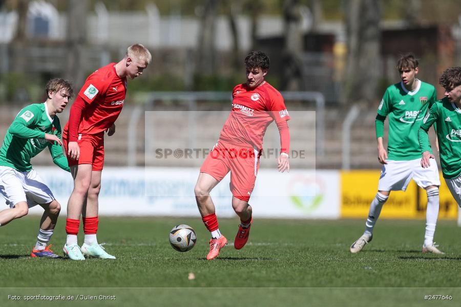 sport, action, Schweinfurt, Sachs Stadion, SV Rot-Weiss Walldorf, RWW, Hauptrunde Liga B Gruppe C, Fussball, FCS, DFB Nachwuchsliga, DFB, 9. Spieltag, 1. FC Schweinfurt 1905, 06.04.2025 - Bild-ID: 2477646
