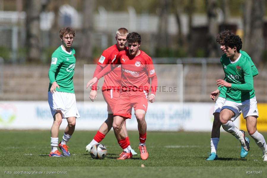 sport, action, Schweinfurt, Sachs Stadion, SV Rot-Weiss Walldorf, RWW, Hauptrunde Liga B Gruppe C, Fussball, FCS, DFB Nachwuchsliga, DFB, 9. Spieltag, 1. FC Schweinfurt 1905, 06.04.2025 - Bild-ID: 2477647