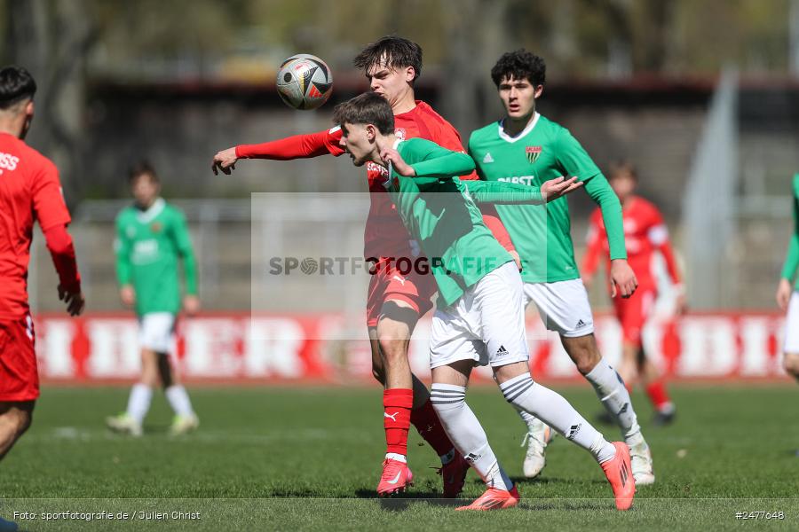 sport, action, Schweinfurt, Sachs Stadion, SV Rot-Weiss Walldorf, RWW, Hauptrunde Liga B Gruppe C, Fussball, FCS, DFB Nachwuchsliga, DFB, 9. Spieltag, 1. FC Schweinfurt 1905, 06.04.2025 - Bild-ID: 2477648