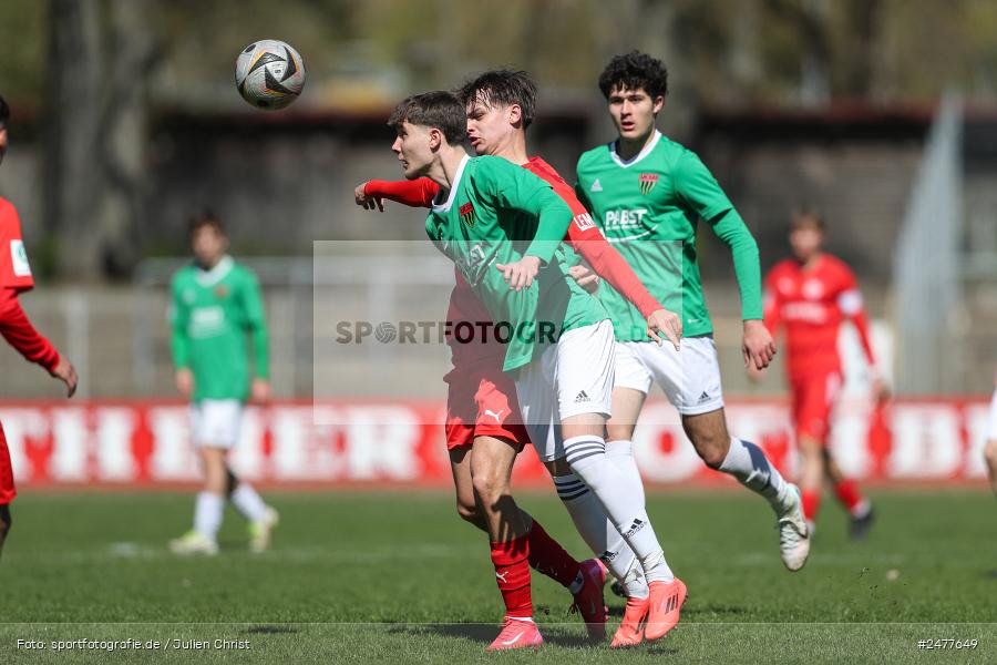 sport, action, Schweinfurt, Sachs Stadion, SV Rot-Weiss Walldorf, RWW, Hauptrunde Liga B Gruppe C, Fussball, FCS, DFB Nachwuchsliga, DFB, 9. Spieltag, 1. FC Schweinfurt 1905, 06.04.2025 - Bild-ID: 2477649