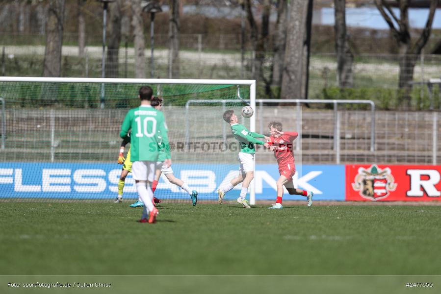 sport, action, Schweinfurt, Sachs Stadion, SV Rot-Weiss Walldorf, RWW, Hauptrunde Liga B Gruppe C, Fussball, FCS, DFB Nachwuchsliga, DFB, 9. Spieltag, 1. FC Schweinfurt 1905, 06.04.2025 - Bild-ID: 2477650