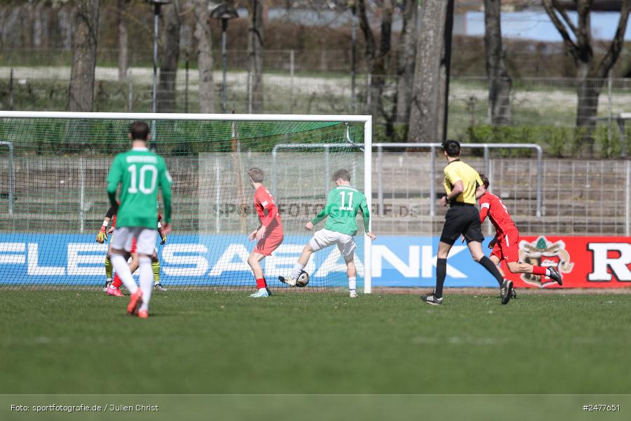 sport, action, Schweinfurt, Sachs Stadion, SV Rot-Weiss Walldorf, RWW, Hauptrunde Liga B Gruppe C, Fussball, FCS, DFB Nachwuchsliga, DFB, 9. Spieltag, 1. FC Schweinfurt 1905, 06.04.2025 - Bild-ID: 2477651