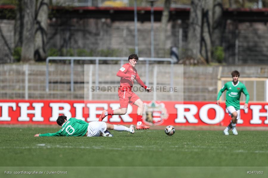 sport, action, Schweinfurt, Sachs Stadion, SV Rot-Weiss Walldorf, RWW, Hauptrunde Liga B Gruppe C, Fussball, FCS, DFB Nachwuchsliga, DFB, 9. Spieltag, 1. FC Schweinfurt 1905, 06.04.2025 - Bild-ID: 2477652