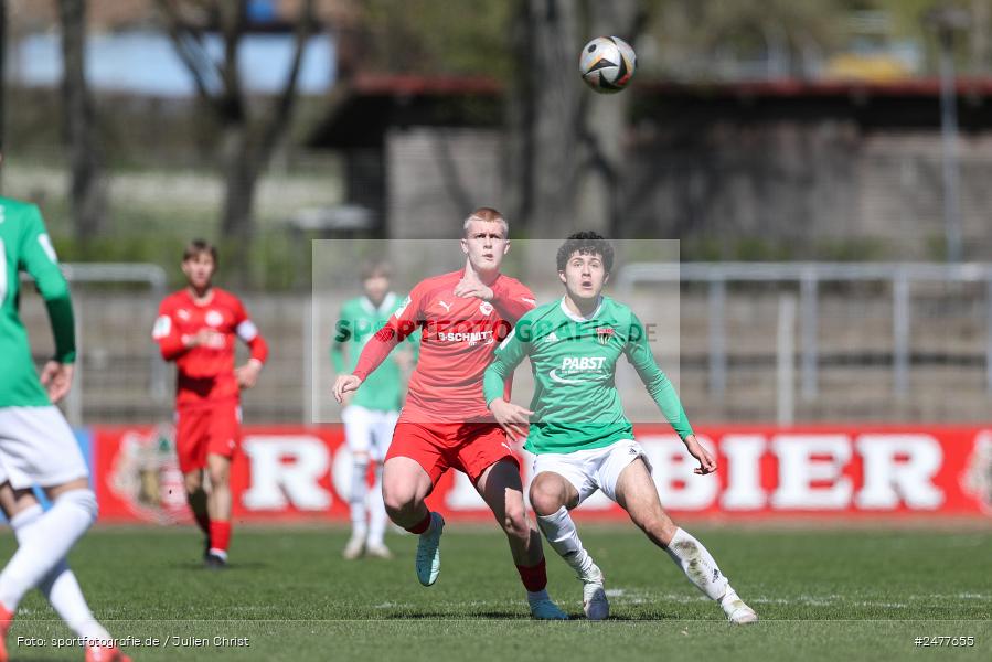 sport, action, Schweinfurt, Sachs Stadion, SV Rot-Weiss Walldorf, RWW, Hauptrunde Liga B Gruppe C, Fussball, FCS, DFB Nachwuchsliga, DFB, 9. Spieltag, 1. FC Schweinfurt 1905, 06.04.2025 - Bild-ID: 2477655