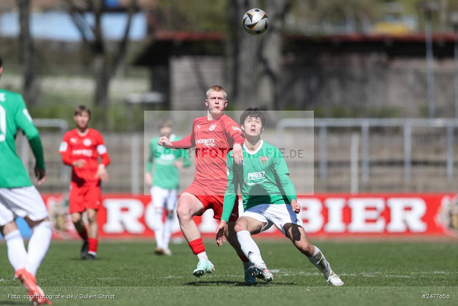 sport, action, Schweinfurt, Sachs Stadion, SV Rot-Weiss Walldorf, RWW, Hauptrunde Liga B Gruppe C, Fussball, FCS, DFB Nachwuchsliga, DFB, 9. Spieltag, 1. FC Schweinfurt 1905, 06.04.2025 - Bild-ID: 2477656
