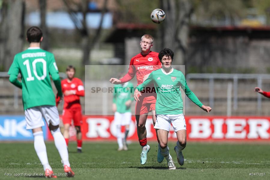 sport, action, Schweinfurt, Sachs Stadion, SV Rot-Weiss Walldorf, RWW, Hauptrunde Liga B Gruppe C, Fussball, FCS, DFB Nachwuchsliga, DFB, 9. Spieltag, 1. FC Schweinfurt 1905, 06.04.2025 - Bild-ID: 2477657