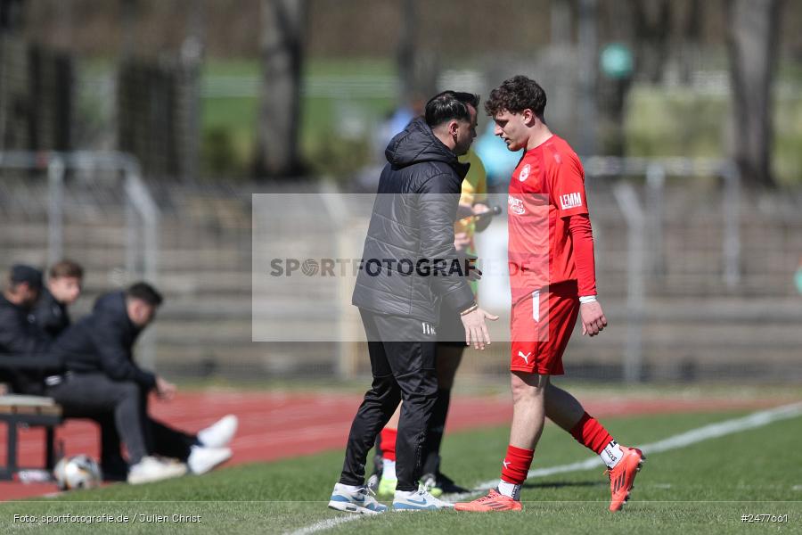 sport, action, Schweinfurt, Sachs Stadion, SV Rot-Weiss Walldorf, RWW, Hauptrunde Liga B Gruppe C, Fussball, FCS, DFB Nachwuchsliga, DFB, 9. Spieltag, 1. FC Schweinfurt 1905, 06.04.2025 - Bild-ID: 2477661