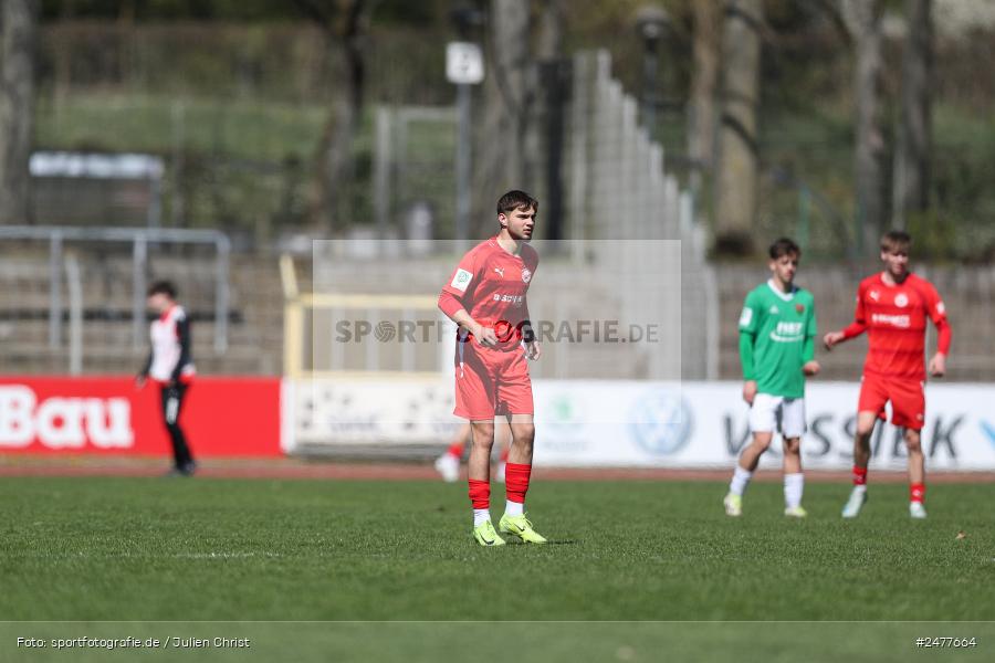 sport, action, Schweinfurt, Sachs Stadion, SV Rot-Weiss Walldorf, RWW, Hauptrunde Liga B Gruppe C, Fussball, FCS, DFB Nachwuchsliga, DFB, 9. Spieltag, 1. FC Schweinfurt 1905, 06.04.2025 - Bild-ID: 2477664