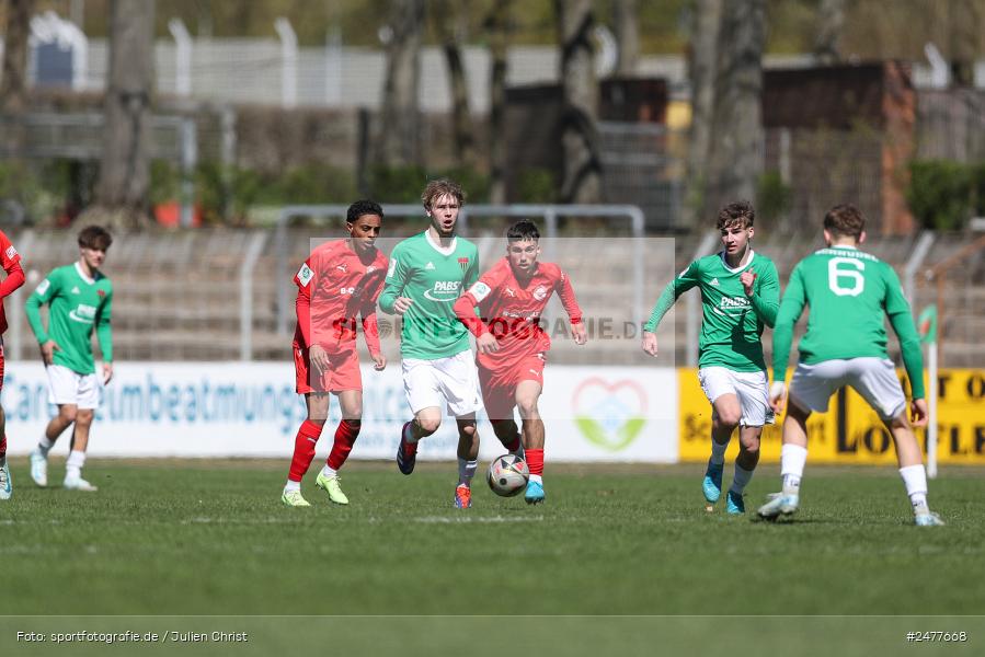 sport, action, Schweinfurt, Sachs Stadion, SV Rot-Weiss Walldorf, RWW, Hauptrunde Liga B Gruppe C, Fussball, FCS, DFB Nachwuchsliga, DFB, 9. Spieltag, 1. FC Schweinfurt 1905, 06.04.2025 - Bild-ID: 2477668