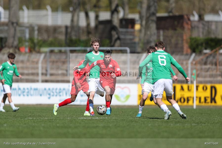 sport, action, Schweinfurt, Sachs Stadion, SV Rot-Weiss Walldorf, RWW, Hauptrunde Liga B Gruppe C, Fussball, FCS, DFB Nachwuchsliga, DFB, 9. Spieltag, 1. FC Schweinfurt 1905, 06.04.2025 - Bild-ID: 2477669