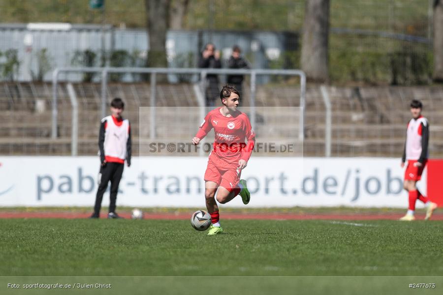 sport, action, Schweinfurt, Sachs Stadion, SV Rot-Weiss Walldorf, RWW, Hauptrunde Liga B Gruppe C, Fussball, FCS, DFB Nachwuchsliga, DFB, 9. Spieltag, 1. FC Schweinfurt 1905, 06.04.2025 - Bild-ID: 2477673