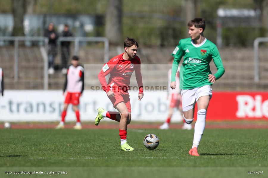 sport, action, Schweinfurt, Sachs Stadion, SV Rot-Weiss Walldorf, RWW, Hauptrunde Liga B Gruppe C, Fussball, FCS, DFB Nachwuchsliga, DFB, 9. Spieltag, 1. FC Schweinfurt 1905, 06.04.2025 - Bild-ID: 2477674
