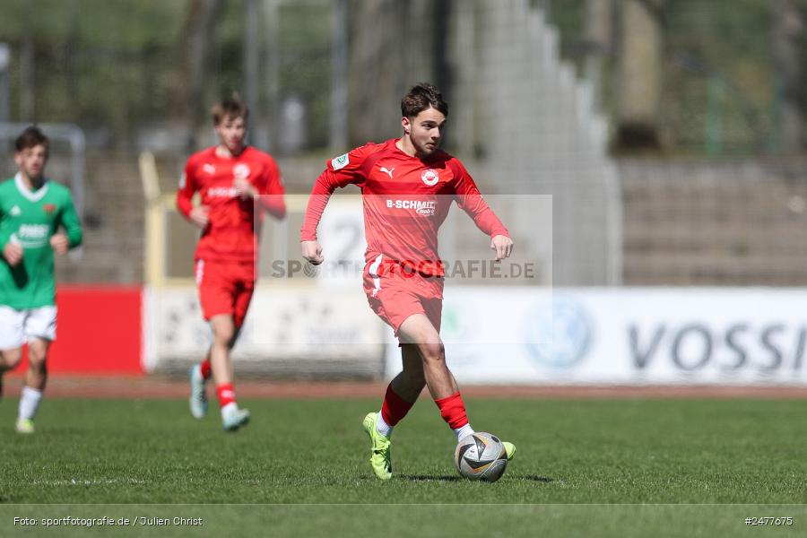 sport, action, Schweinfurt, Sachs Stadion, SV Rot-Weiss Walldorf, RWW, Hauptrunde Liga B Gruppe C, Fussball, FCS, DFB Nachwuchsliga, DFB, 9. Spieltag, 1. FC Schweinfurt 1905, 06.04.2025 - Bild-ID: 2477675