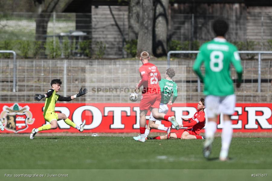 sport, action, Schweinfurt, Sachs Stadion, SV Rot-Weiss Walldorf, RWW, Hauptrunde Liga B Gruppe C, Fussball, FCS, DFB Nachwuchsliga, DFB, 9. Spieltag, 1. FC Schweinfurt 1905, 06.04.2025 - Bild-ID: 2477677