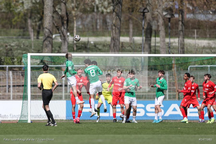 sport, action, Schweinfurt, Sachs Stadion, SV Rot-Weiss Walldorf, RWW, Hauptrunde Liga B Gruppe C, Fussball, FCS, DFB Nachwuchsliga, DFB, 9. Spieltag, 1. FC Schweinfurt 1905, 06.04.2025 - Bild-ID: 2477683