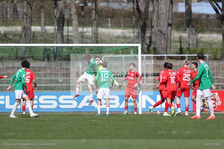 sport, action, Schweinfurt, Sachs Stadion, SV Rot-Weiss Walldorf, RWW, Hauptrunde Liga B Gruppe C, Fussball, FCS, DFB Nachwuchsliga, DFB, 9. Spieltag, 1. FC Schweinfurt 1905, 06.04.2025 - Bild-ID: 2477685