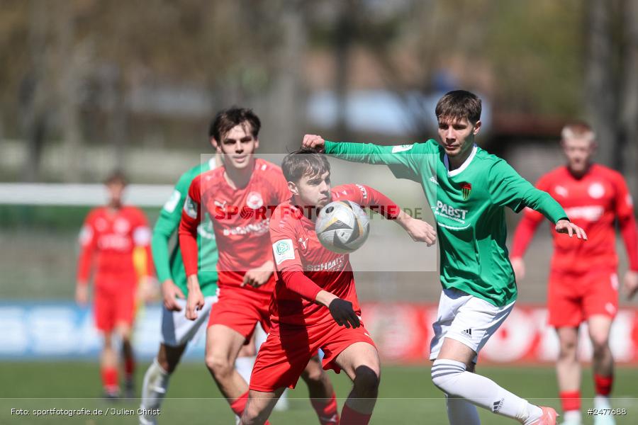 sport, action, Schweinfurt, Sachs Stadion, SV Rot-Weiss Walldorf, RWW, Hauptrunde Liga B Gruppe C, Fussball, FCS, DFB Nachwuchsliga, DFB, 9. Spieltag, 1. FC Schweinfurt 1905, 06.04.2025 - Bild-ID: 2477688