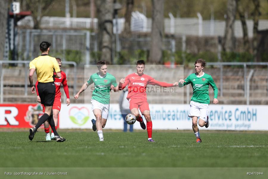 sport, action, Schweinfurt, Sachs Stadion, SV Rot-Weiss Walldorf, RWW, Hauptrunde Liga B Gruppe C, Fussball, FCS, DFB Nachwuchsliga, DFB, 9. Spieltag, 1. FC Schweinfurt 1905, 06.04.2025 - Bild-ID: 2477694