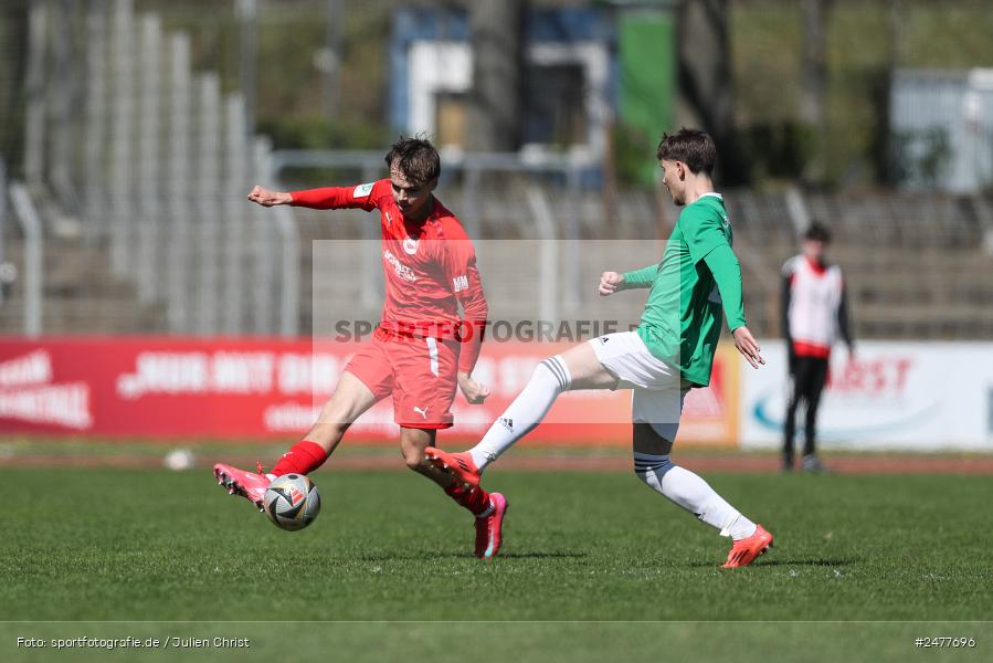 sport, action, Schweinfurt, Sachs Stadion, SV Rot-Weiss Walldorf, RWW, Hauptrunde Liga B Gruppe C, Fussball, FCS, DFB Nachwuchsliga, DFB, 9. Spieltag, 1. FC Schweinfurt 1905, 06.04.2025 - Bild-ID: 2477696