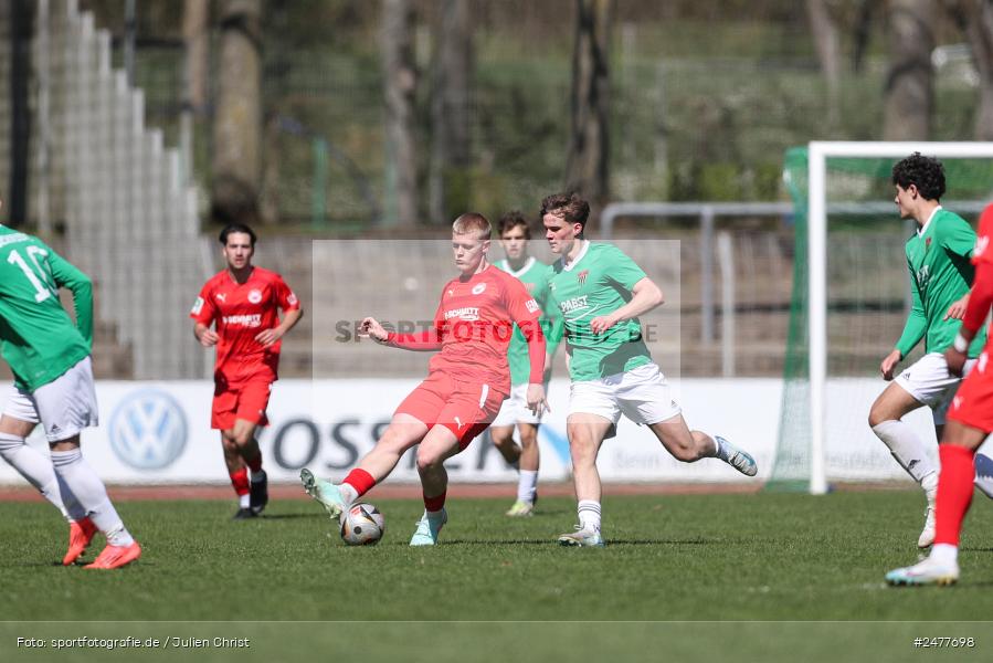 sport, action, Schweinfurt, Sachs Stadion, SV Rot-Weiss Walldorf, RWW, Hauptrunde Liga B Gruppe C, Fussball, FCS, DFB Nachwuchsliga, DFB, 9. Spieltag, 1. FC Schweinfurt 1905, 06.04.2025 - Bild-ID: 2477698