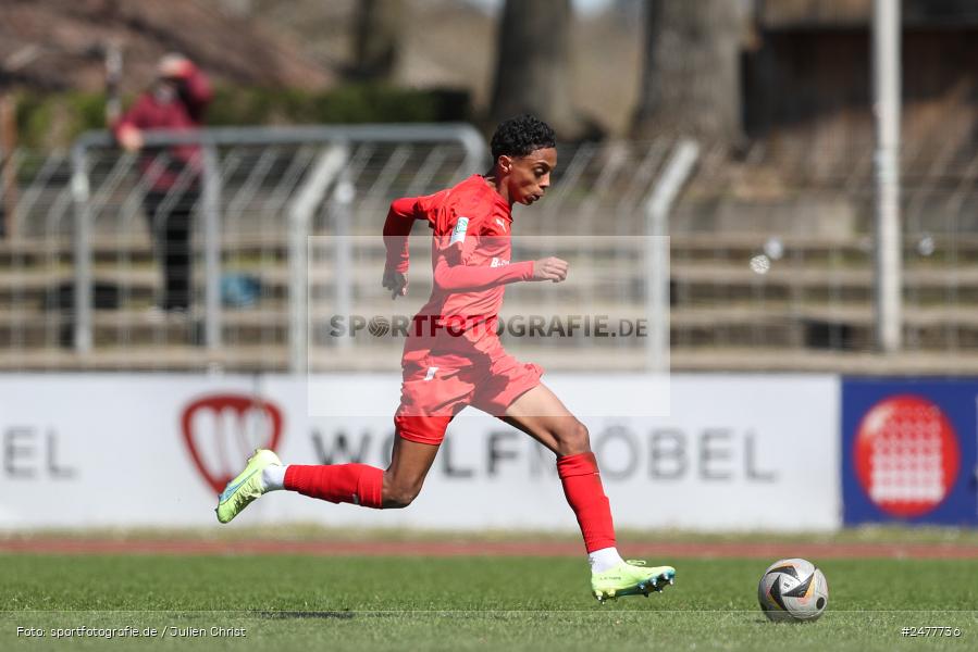 sport, action, Schweinfurt, Sachs Stadion, SV Rot-Weiss Walldorf, RWW, Hauptrunde Liga B Gruppe C, Fussball, FCS, DFB Nachwuchsliga, DFB, 9. Spieltag, 1. FC Schweinfurt 1905, 06.04.2025 - Bild-ID: 2477736
