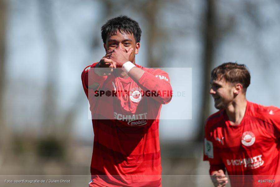 sport, action, Schweinfurt, Sachs Stadion, SV Rot-Weiss Walldorf, RWW, Hauptrunde Liga B Gruppe C, Fussball, FCS, DFB Nachwuchsliga, DFB, 9. Spieltag, 1. FC Schweinfurt 1905, 06.04.2025 - Bild-ID: 2477827