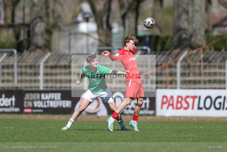 sport, action, Schweinfurt, Sachs Stadion, SV Rot-Weiss Walldorf, RWW, Hauptrunde Liga B Gruppe C, Fussball, FCS, DFB Nachwuchsliga, DFB, 9. Spieltag, 1. FC Schweinfurt 1905, 06.04.2025 - Bild-ID: 2477842 sport, action, Schweinfurt, Sachs Stadion, SV Rot-Weiss Walldorf, RWW, Hauptrunde Liga B Gruppe C, Fussball, FCS, DFB Nachwuchsliga, DFB, 9. Spieltag, 1. FC Schweinfurt 1905, 06.04.2025 - Bild-ID: 2477842