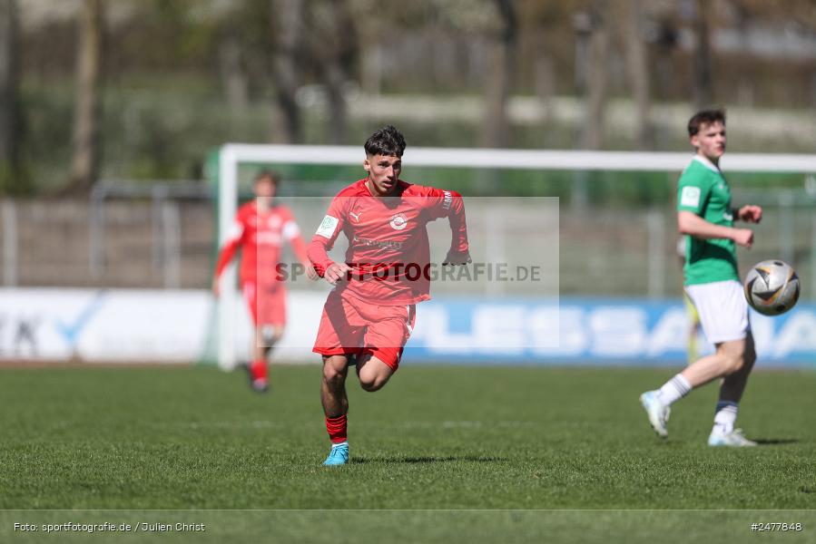 sport, action, Schweinfurt, Sachs Stadion, SV Rot-Weiss Walldorf, RWW, Hauptrunde Liga B Gruppe C, Fussball, FCS, DFB Nachwuchsliga, DFB, 9. Spieltag, 1. FC Schweinfurt 1905, 06.04.2025 - Bild-ID: 2477848