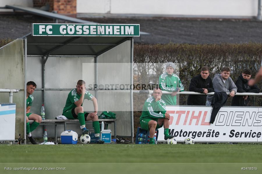 sport, action, Sportgelände, Kreisklasse Würzburg Gr. 3, Gössenheim, Fussball, FCG, FC Gössenheim, BSC Aura, BFV, BCA, 25. Spieltag, 13.04.2025 - Bild-ID: 2478576