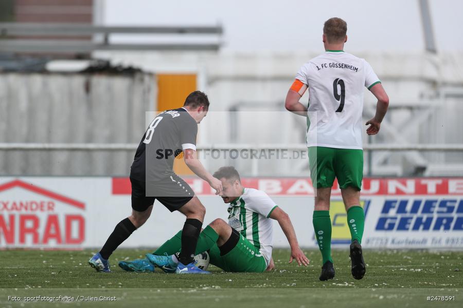 sport, action, Sportgelände, Kreisklasse Würzburg Gr. 3, Gössenheim, Fussball, FCG, FC Gössenheim, BSC Aura, BFV, BCA, 25. Spieltag, 13.04.2025 - Bild-ID: 2478591