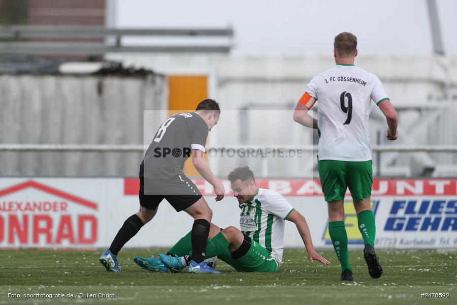 sport, action, Sportgelände, Kreisklasse Würzburg Gr. 3, Gössenheim, Fussball, FCG, FC Gössenheim, BSC Aura, BFV, BCA, 25. Spieltag, 13.04.2025 - Bild-ID: 2478592
