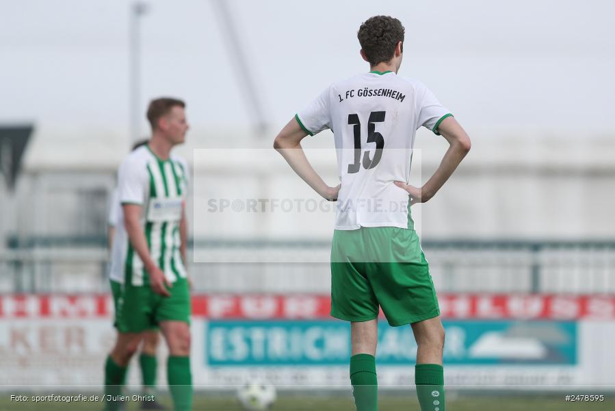 sport, action, Sportgelände, Kreisklasse Würzburg Gr. 3, Gössenheim, Fussball, FCG, FC Gössenheim, BSC Aura, BFV, BCA, 25. Spieltag, 13.04.2025 - Bild-ID: 2478595