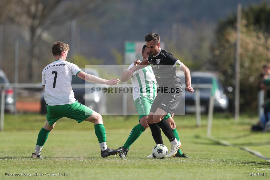 sport, action, Sportgelände, Kreisklasse Würzburg Gr. 3, Gössenheim, Fussball, FCG, FC Gössenheim, BSC Aura, BFV, BCA, 25. Spieltag, 13.04.2025 - Bild-ID: 2478611