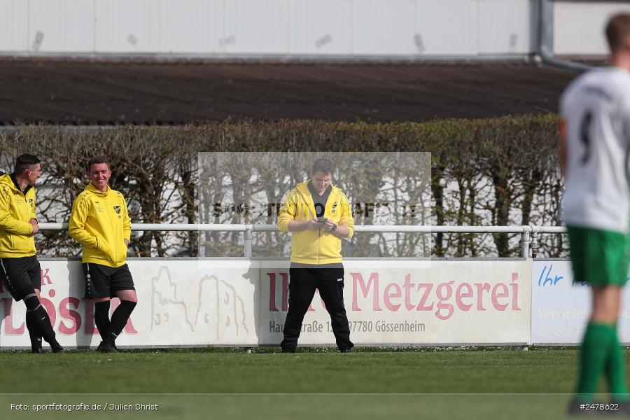sport, action, Sportgelände, Kreisklasse Würzburg Gr. 3, Gössenheim, Fussball, FCG, FC Gössenheim, BSC Aura, BFV, BCA, 25. Spieltag, 13.04.2025 - Bild-ID: 2478622