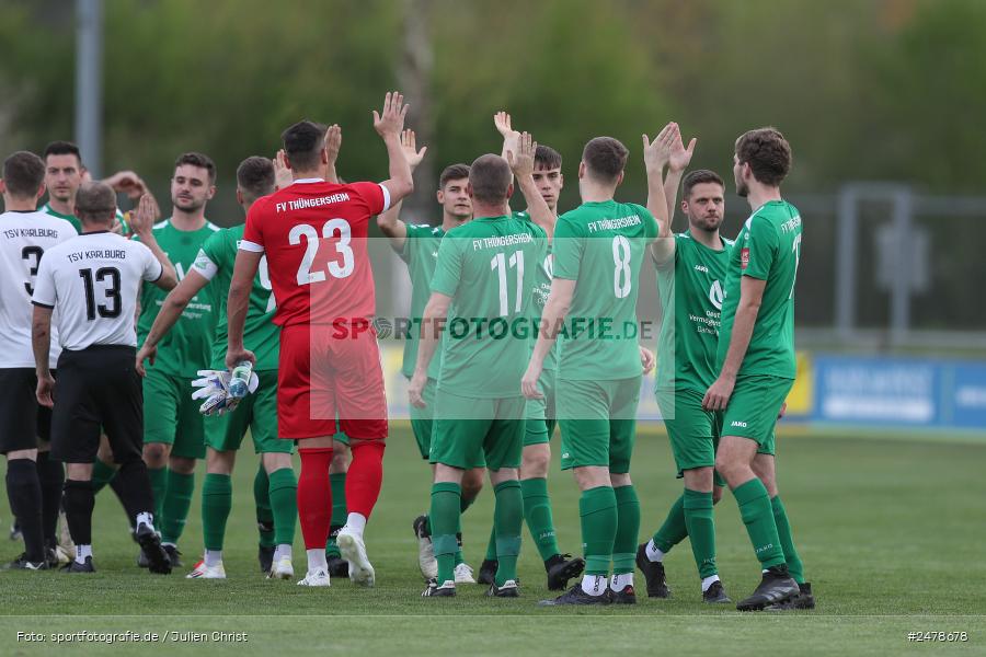 Fundamentum Sportpark, Karlburg, 16.04.2025, sport, action, BFV, Fussball, 25. Spieltag, Kreisliga Würzburg Gr. 2, FVT, TSV, FV Thüngersheim, TSV Karlburg II - Bild-ID: 2478678