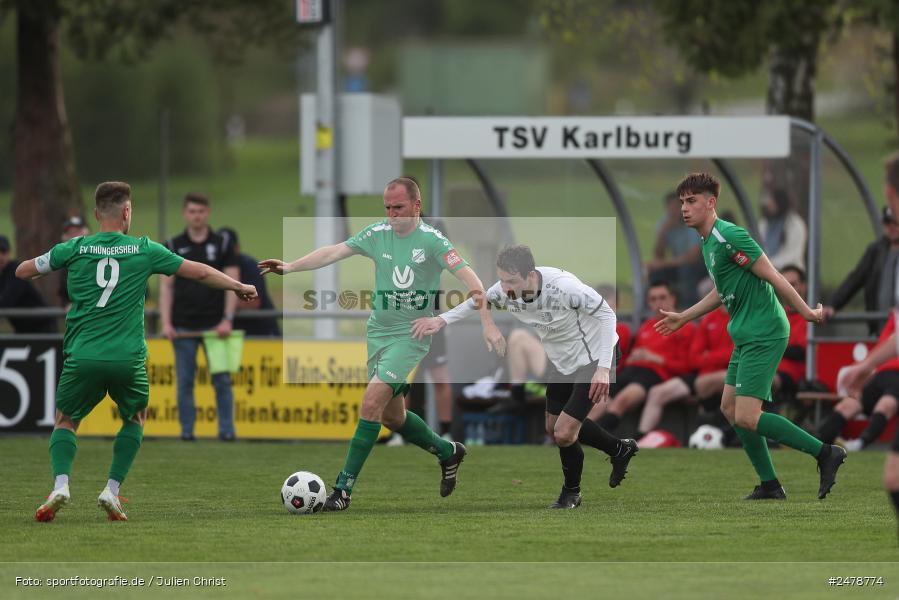 Fundamentum Sportpark, Karlburg, 16.04.2025, sport, action, BFV, Fussball, 25. Spieltag, Kreisliga Würzburg Gr. 2, FVT, TSV, FV Thüngersheim, TSV Karlburg II - Bild-ID: 2478774