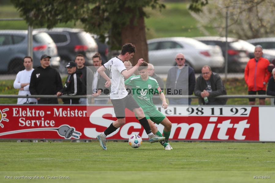 Fundamentum Sportpark, Karlburg, 16.04.2025, sport, action, BFV, Fussball, 25. Spieltag, Kreisliga Würzburg Gr. 2, FVT, TSV, FV Thüngersheim, TSV Karlburg II - Bild-ID: 2478814