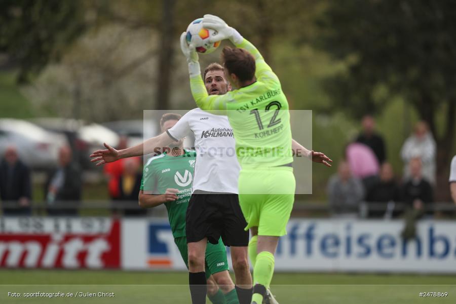 Fundamentum Sportpark, Karlburg, 16.04.2025, sport, action, BFV, Fussball, 25. Spieltag, Kreisliga Würzburg Gr. 2, FVT, TSV, FV Thüngersheim, TSV Karlburg II - Bild-ID: 2478869