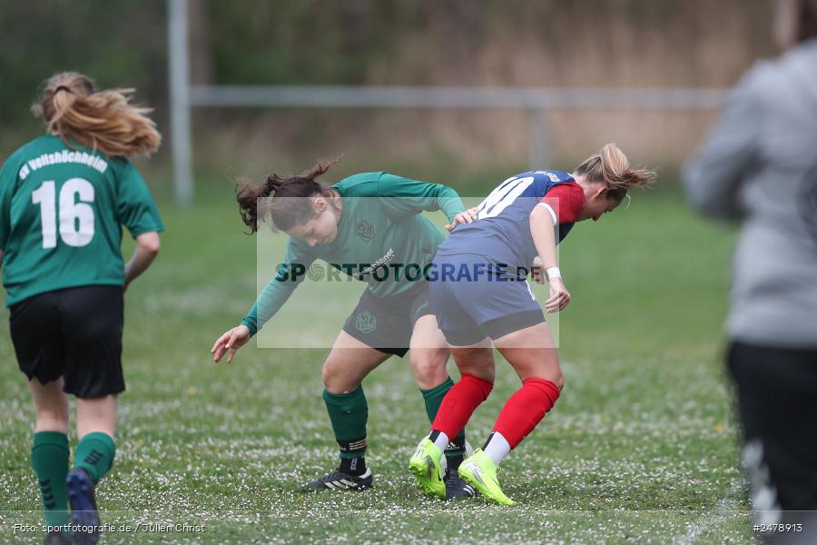 Sportgelände am Uhlberg, Karsbach, 16.04.2025, sport, action, BFV, Frauen Bezirksoberliga, Fussball, 16. Spieltag, SVV, FFC, SV 1928 Veitshöchheim, FFC Adelsberg-Karsbach - Bild-ID: 2478913