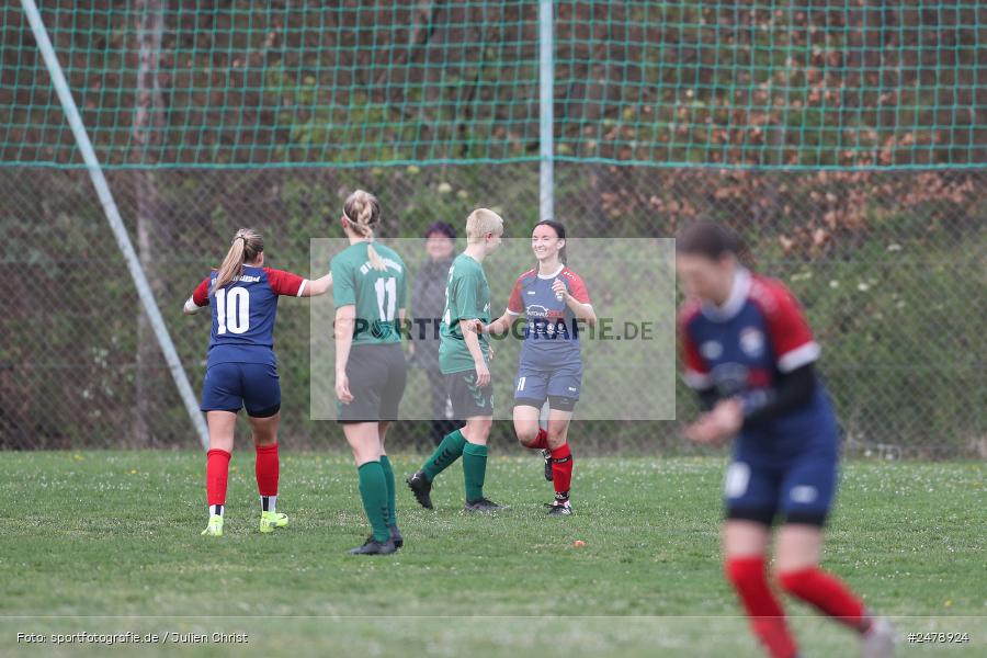 Sportgelände am Uhlberg, Karsbach, 16.04.2025, sport, action, BFV, Frauen Bezirksoberliga, Fussball, 16. Spieltag, SVV, FFC, SV 1928 Veitshöchheim, FFC Adelsberg-Karsbach - Bild-ID: 2478924