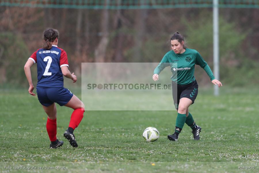 Sportgelände am Uhlberg, Karsbach, 16.04.2025, sport, action, BFV, Frauen Bezirksoberliga, Fussball, 16. Spieltag, SVV, FFC, SV 1928 Veitshöchheim, FFC Adelsberg-Karsbach - Bild-ID: 2478935