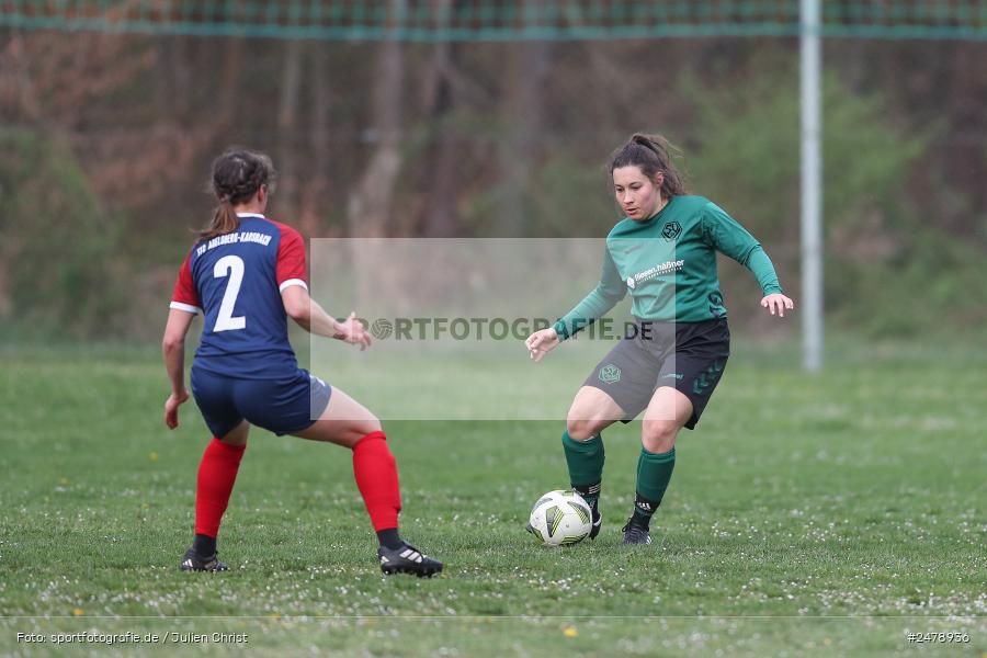 Sportgelände am Uhlberg, Karsbach, 16.04.2025, sport, action, BFV, Frauen Bezirksoberliga, Fussball, 16. Spieltag, SVV, FFC, SV 1928 Veitshöchheim, FFC Adelsberg-Karsbach - Bild-ID: 2478936