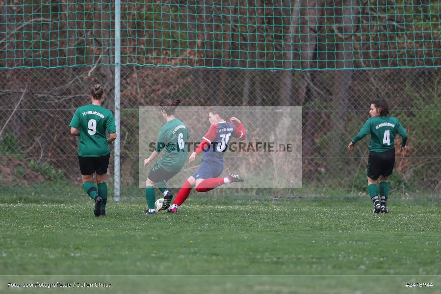 Sportgelände am Uhlberg, Karsbach, 16.04.2025, sport, action, BFV, Frauen Bezirksoberliga, Fussball, 16. Spieltag, SVV, FFC, SV 1928 Veitshöchheim, FFC Adelsberg-Karsbach - Bild-ID: 2478944