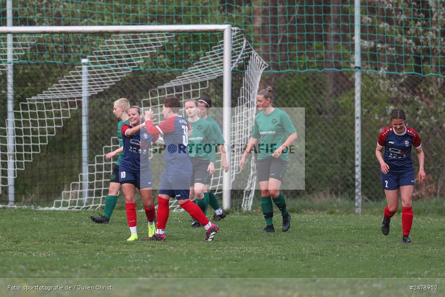 Sportgelände am Uhlberg, Karsbach, 16.04.2025, sport, action, BFV, Frauen Bezirksoberliga, Fussball, 16. Spieltag, SVV, FFC, SV 1928 Veitshöchheim, FFC Adelsberg-Karsbach - Bild-ID: 2478952